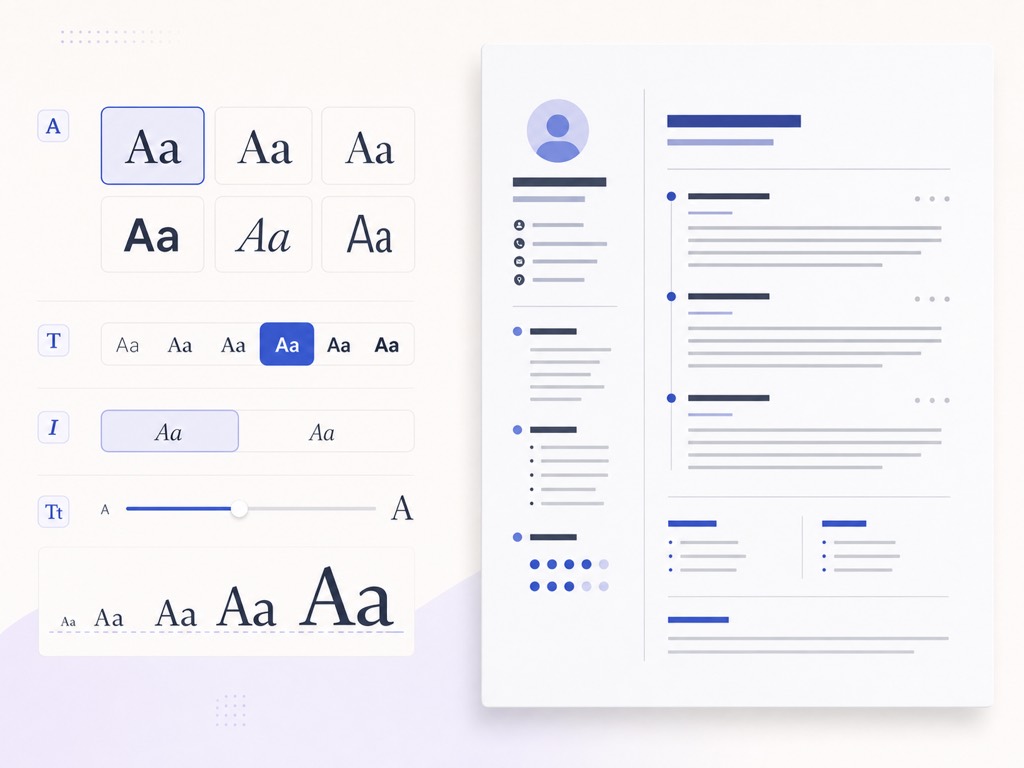 Professional resume typography design controls